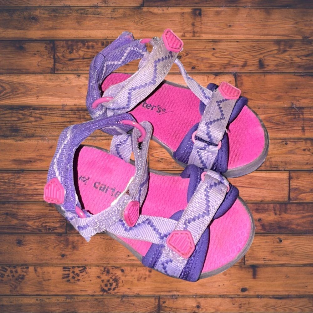 5 for $25🔥Carter's Hot‎ Pink/ Purple Sandals Girls Size 5